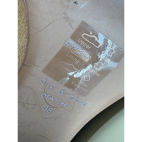 RAG &‎ BONE Rover Boots High Suede Leather Ankle Women Size 38 / 8 Tan Chelsea - Picture 11 of 13